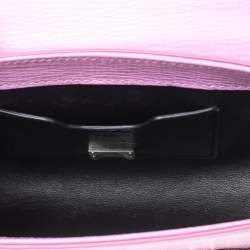 Pre Owned Dolce & Gabbana Pink Leather Lucia Crystals Shoulder Bag 