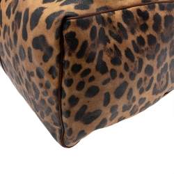 Dolce & Gabbana Brown Leopard Print Coated Canvas and Leather Miss Escape Duffel Bag