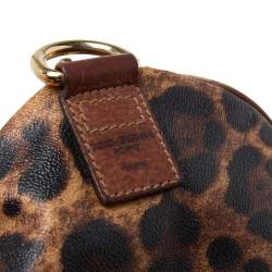 Dolce & Gabbana Brown Leopard Print Coated Canvas and Leather Miss Escape Duffel Bag