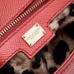 مملوكة مسبقًا Dolce & Gabbana Orange Leather Medium Miss Sicily Top Handle Bag