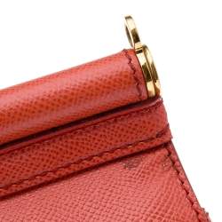 مملوكة مسبقًا Dolce & Gabbana Orange Leather Medium Miss Sicily Top Handle Bag