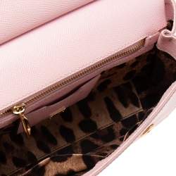 Pre Owned حقيبة دولتشي آند غابانا ميس سيسيلي جلد وردي متوسطة بيد علوية