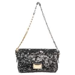 Pre Owned Dolce & Gabbana Metallic Sequin Miss Charles Shoulder Bag