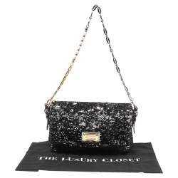 Pre Owned Dolce & Gabbana Metallic Sequin Miss Charles Shoulder Bag