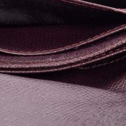 Pre Owned Dolce & Gabbana Dark Burgundy Leather Flap Card Case
