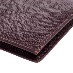 Pre Owned Dolce & Gabbana Dark Burgundy Leather Flap Card Case