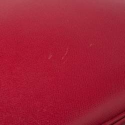Pre Owned Dolce & Gabbana Red Leather Two Wheeled Cabin Luggage 