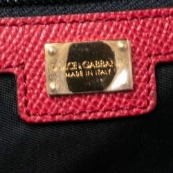 Pre Owned Dolce & Gabbana Red Leather Two Wheeled Cabin Luggage 