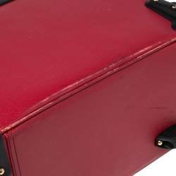 Pre Owned Dolce & Gabbana Red Leather Two Wheeled Cabin Luggage 