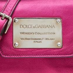 Pre Owned Dolce & Gabbana Metallic Pink Leather Chain Shoulder Bag