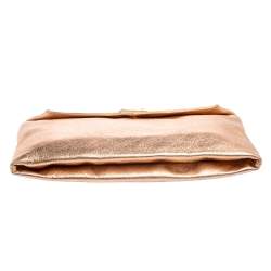 Pre Owned Dolce & Gabbana Metallic Rose Gold Leather Miss Always Clutch
