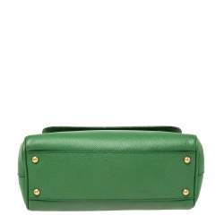 Pre Owned Dolce & Gabbana Green Leather Medium Miss Sicily Top Handle Bag