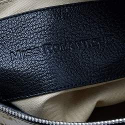 Pre Owned حقيبة ساتشل دولتشي أند غابانا ميس رومانتيك شبك وجلد لامع أسود/بيج