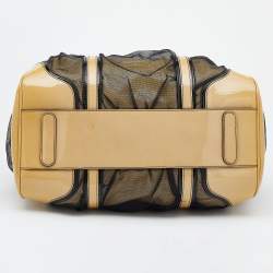 Pre Owned حقيبة ساتشل دولتشي أند غابانا ميس رومانتيك شبك وجلد لامع أسود/بيج