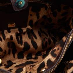 Pre Owned Dolce & Gabbana Burgundy Leather Miss Sicily Tote