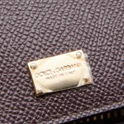 Pre Owned Dolce & Gabbana Burgundy Leather Miss Sicily Tote