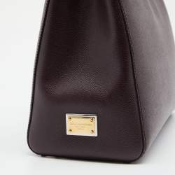 Pre Owned Dolce & Gabbana Burgundy Leather Miss Sicily Tote