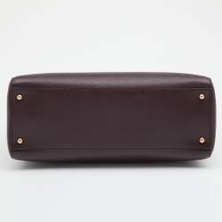 Pre Owned Dolce & Gabbana Burgundy Leather Miss Sicily Tote