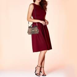 مملوكة مسبقًا حقيبة دولتشي أند غابانا ميس سيسيلي جلد مطبوع نقشة الفهد يد علوية صغيرة