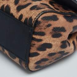 مملوكة مسبقًا حقيبة دولتشي أند غابانا ميس سيسيلي جلد مطبوع نقشة الفهد يد علوية صغيرة