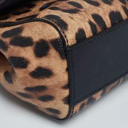 مملوكة مسبقًا حقيبة دولتشي أند غابانا ميس سيسيلي جلد مطبوع نقشة الفهد يد علوية صغيرة