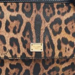 مملوكة مسبقًا حقيبة دولتشي أند غابانا ميس سيسيلي جلد مطبوع نقشة الفهد يد علوية صغيرة