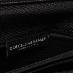 Dolce & Gabbana White/Black Polka Dot Print Leather Trifold Compact Wallet