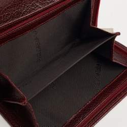 مملوكة مسبقًا Dolce & Gabbana Burgundy Monogram Fabric and Leather D Ring Trifold Wallet