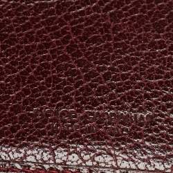مملوكة مسبقًا Dolce & Gabbana Burgundy Monogram Fabric and Leather D Ring Trifold Wallet