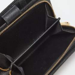 Pre Owned Dolce & Gabbana Brown/Black Leopard Print Coated Canvas Zip Compact Wallet