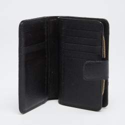 Pre Owned Dolce & Gabbana Brown/Black Leopard Print Coated Canvas Zip Compact Wallet