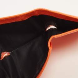 Pre Owned محفظة مضغوطة دولتشي أند غابانا جلد برتقالي ثلاثية الطي 