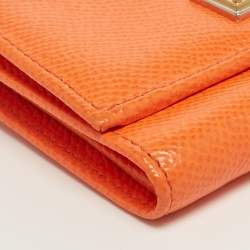 Pre Owned محفظة مضغوطة دولتشي أند غابانا جلد برتقالي ثلاثية الطي 