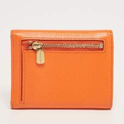 Pre Owned محفظة مضغوطة دولتشي أند غابانا جلد برتقالي ثلاثية الطي 