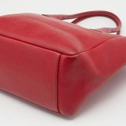 Dolce & Gabbana Red Leather Shopper Tote