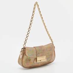 مملوكة مسبقًا Dolce & Gabbana Multicolor Holographic Snakeskin Flap Chain Clutch