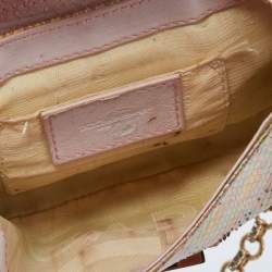 مملوكة مسبقًا Dolce & Gabbana Multicolor Holographic Snakeskin Flap Chain Clutch