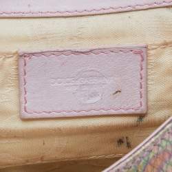 مملوكة مسبقًا Dolce & Gabbana Multicolor Holographic Snakeskin Flap Chain Clutch