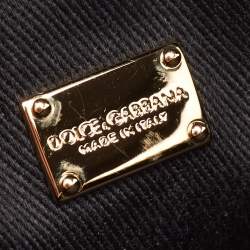 مملوكة مسبقًا حقيبة كروس دولتشي أند غابانا غلم كانفاس مقوى نقشة فهد بيج / بني مستديرة