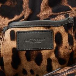 Dolce & Gabbana Grey Leather Miss Gin Ruffle Bowler Bag