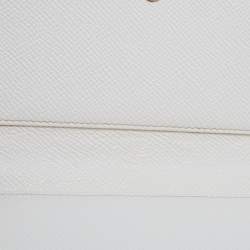 Pre Owned Dolce & Gabbana Off White Leather Miss Sicily Von Smartphone Bag