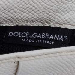 Pre Owned Dolce & Gabbana Off White Leather Miss Sicily Von Smartphone Bag