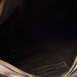 Pre Owned Dolce & Gabbana Brown/Rose Gold Leopard Print Coated Canvas and Leather Satchel