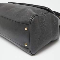 Pre Owned Dolce & Gabbana Grey Leather Large Miss Sicily Top Handle Bag