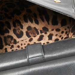 Pre Owned Dolce & Gabbana Grey Leather Large Miss Sicily Top Handle Bag
