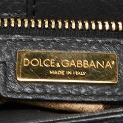 Pre Owned Dolce & Gabbana Grey Leather Large Miss Sicily Top Handle Bag