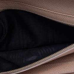 Pre Owned Dolce & Gabbana Beige Leather Long Trifold Wallet