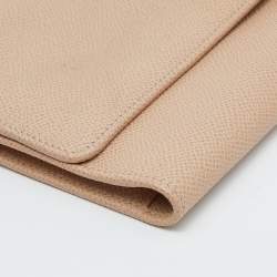 Pre Owned Dolce & Gabbana Beige Leather Long Trifold Wallet