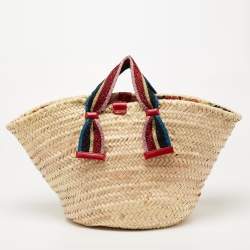 Pre Owned Dolce & Gabbana Multicolor Woven Straw and Lurex Fabric Kendra Basket Tote