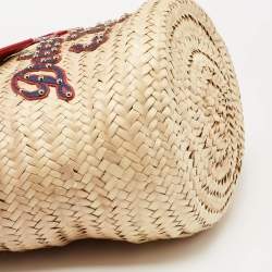 Pre Owned Dolce & Gabbana Multicolor Woven Straw and Lurex Fabric Kendra Basket Tote